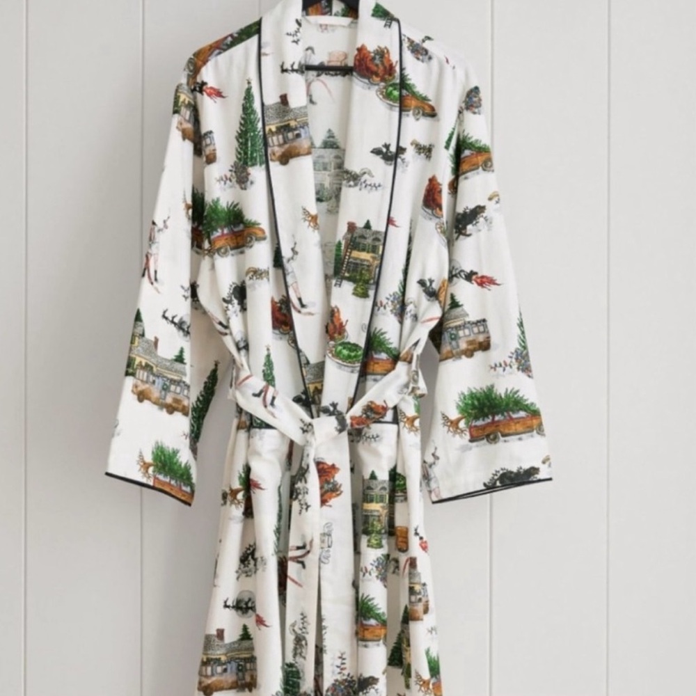 National Lampoon Christmas robe pottery barn flannel robe small new nwt